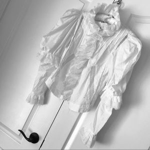 NATASHA ZINKO ❤️ COTTON VOILE LACE BLOUSE XS